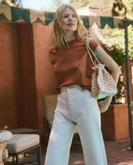 The Great. Accessories | The Crochet Drawstring Bag. Natural - Women