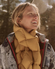 The Great. Accessories | The Down Quilted Puffer Scarf. Goldenrod - Women