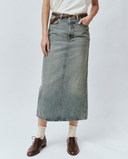 The Great. Denim | The Column Skirt. Monterey Wash - Women