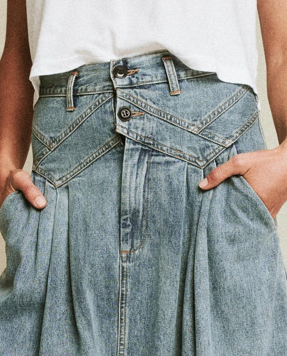 The Great. Denim | The Field Skirt. Misty Wash - Women