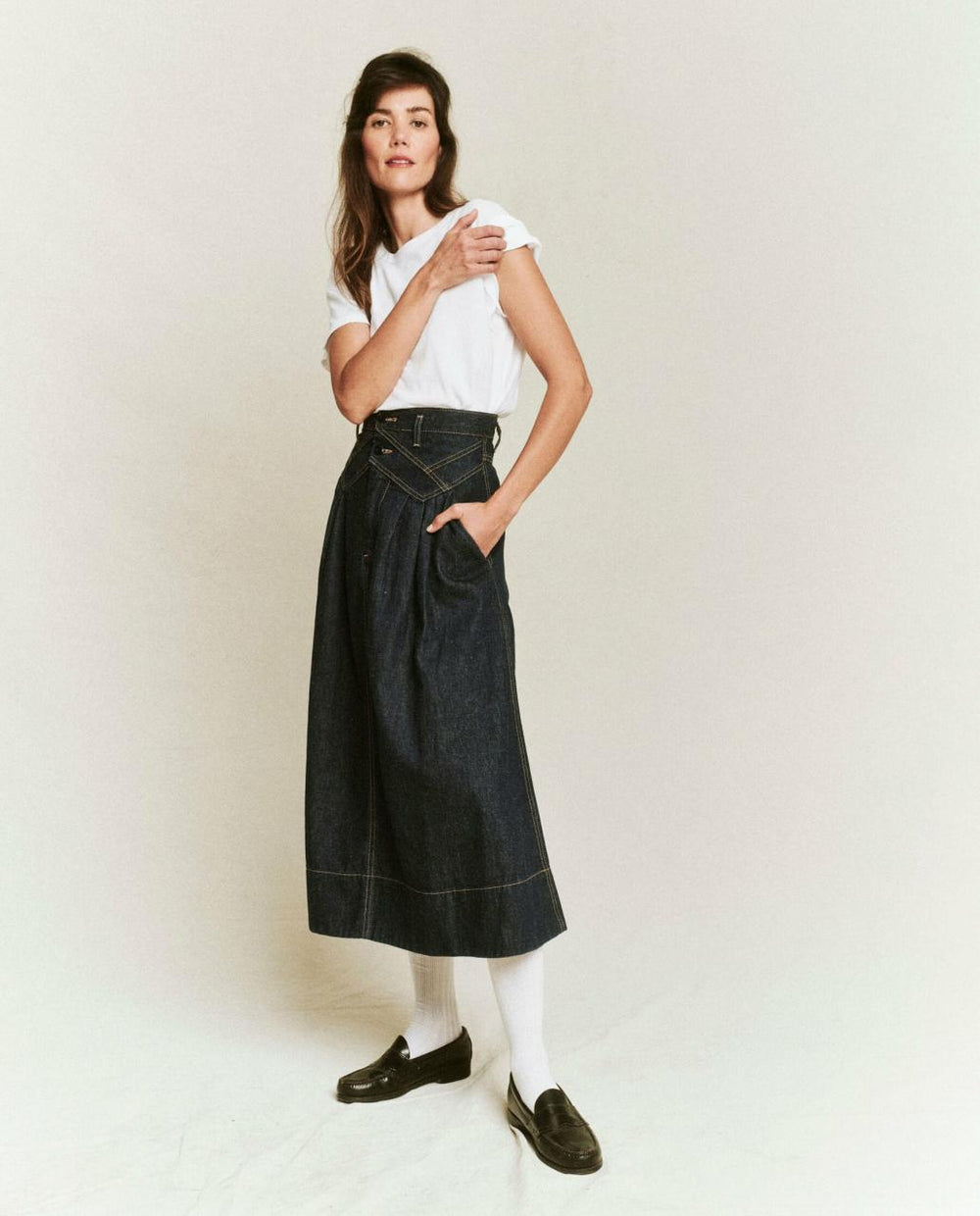 The Great. Denim | The Field Skirt. Rinse Wash - Women