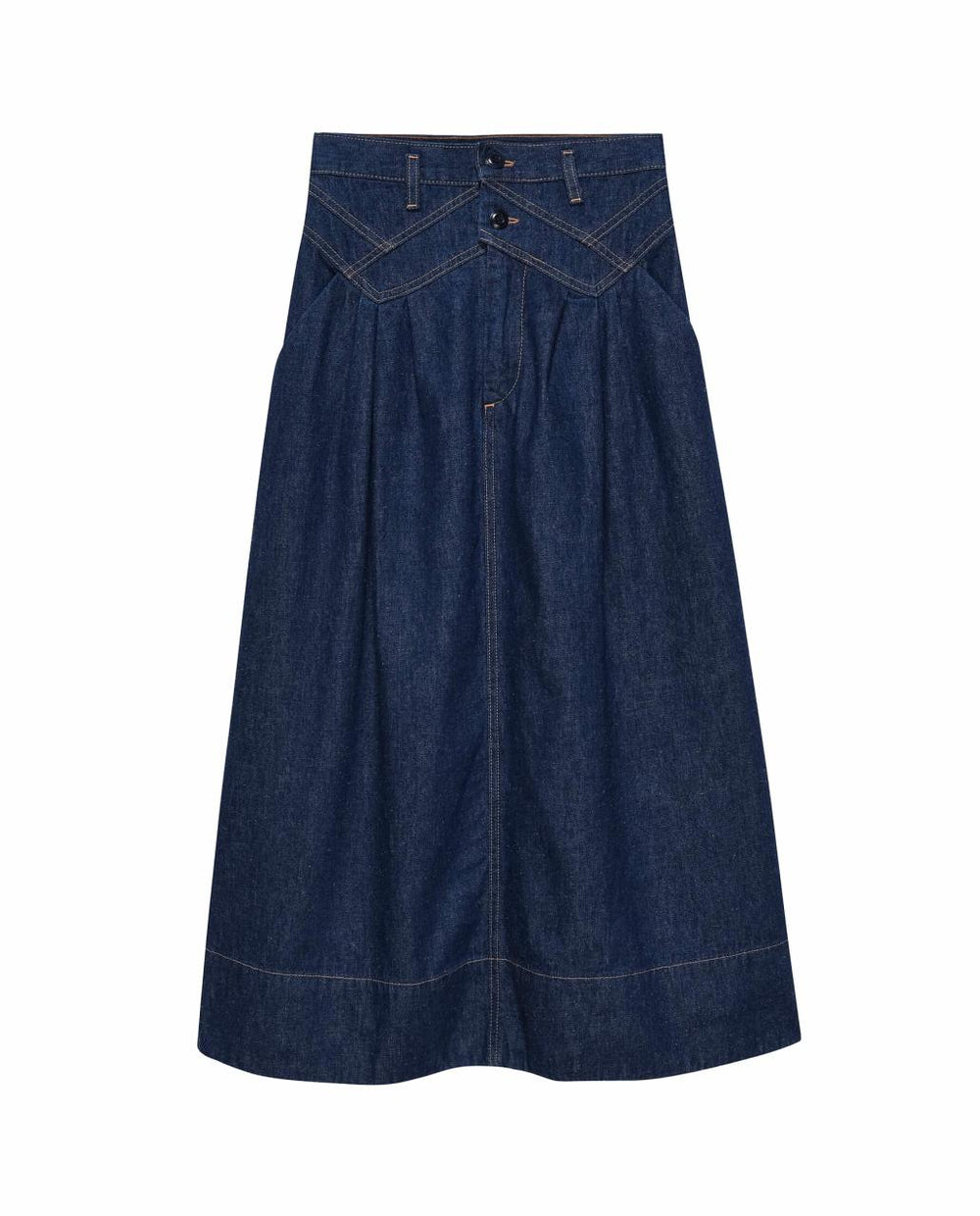 The Great. Denim | The Field Skirt. Rinse Wash - Women