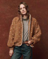 The Great. Jackets & Outerwear | The Blackbird Jacket. Teddy With Cream Floral Embroidery - Women