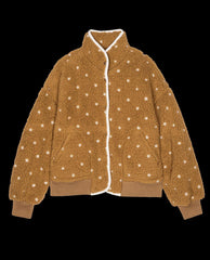 The Great. Jackets & Outerwear | The Blackbird Jacket. Teddy With Cream Floral Embroidery - Women