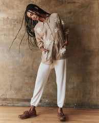 The Great. Jackets & Outerwear | The Commodore Jacket With Daisy Stamp. Khaki With Daisy Stamp - Women