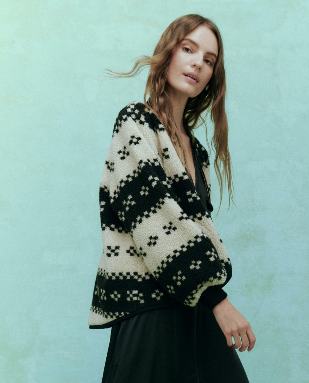 The Great. Jackets & Outerwear | The Plush Bomber. Black Geo - Women