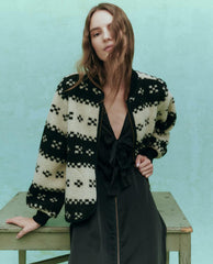 The Great. Jackets & Outerwear | The Plush Bomber. Black Geo - Women