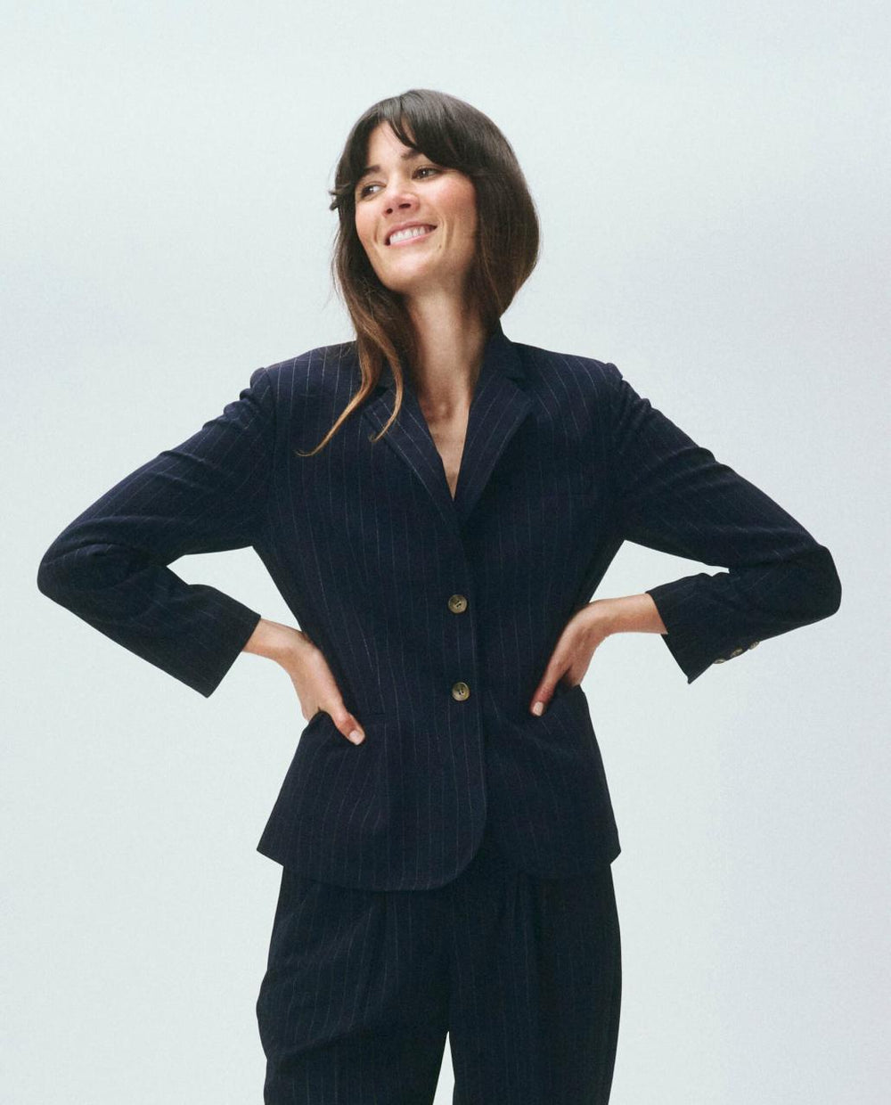 The Great. Jackets & Outerwear | The Shrunken Blazer. Navy Pin Stripe - Women