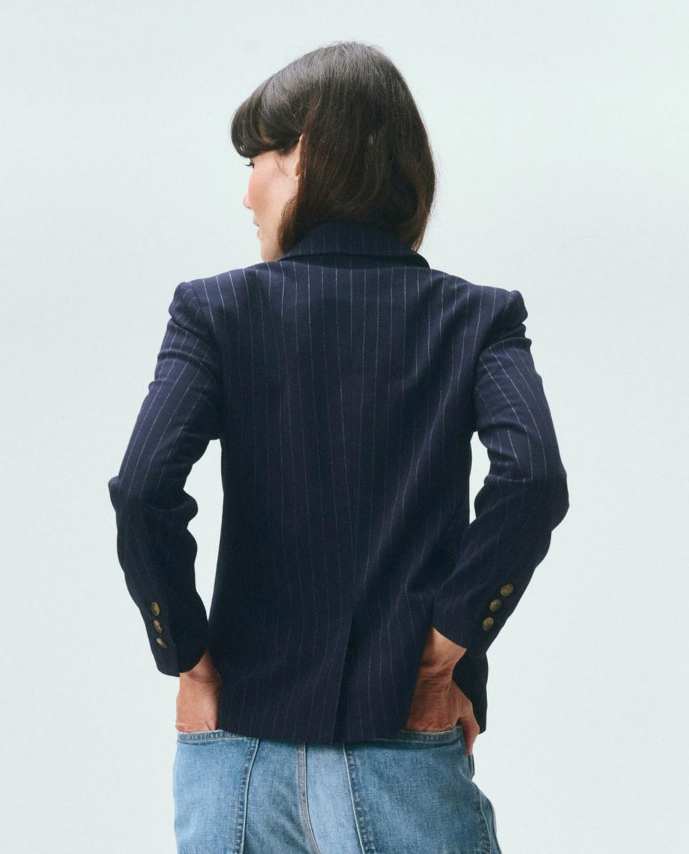 The Great. Jackets & Outerwear | The Shrunken Blazer. Navy Pin Stripe - Women