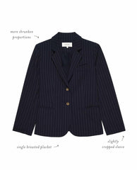 The Great. Jackets & Outerwear | The Shrunken Blazer. Navy Pin Stripe - Women
