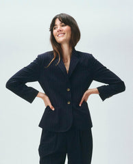 The Great. Jackets & Outerwear | The Shrunken Blazer. Navy Pin Stripe - Women