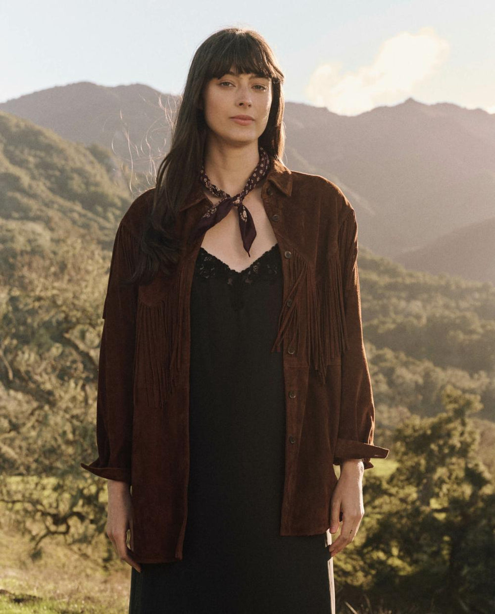 The Great. Jackets & Outerwear | The Suede Fringe Shirt Jacket. Cognac - Women