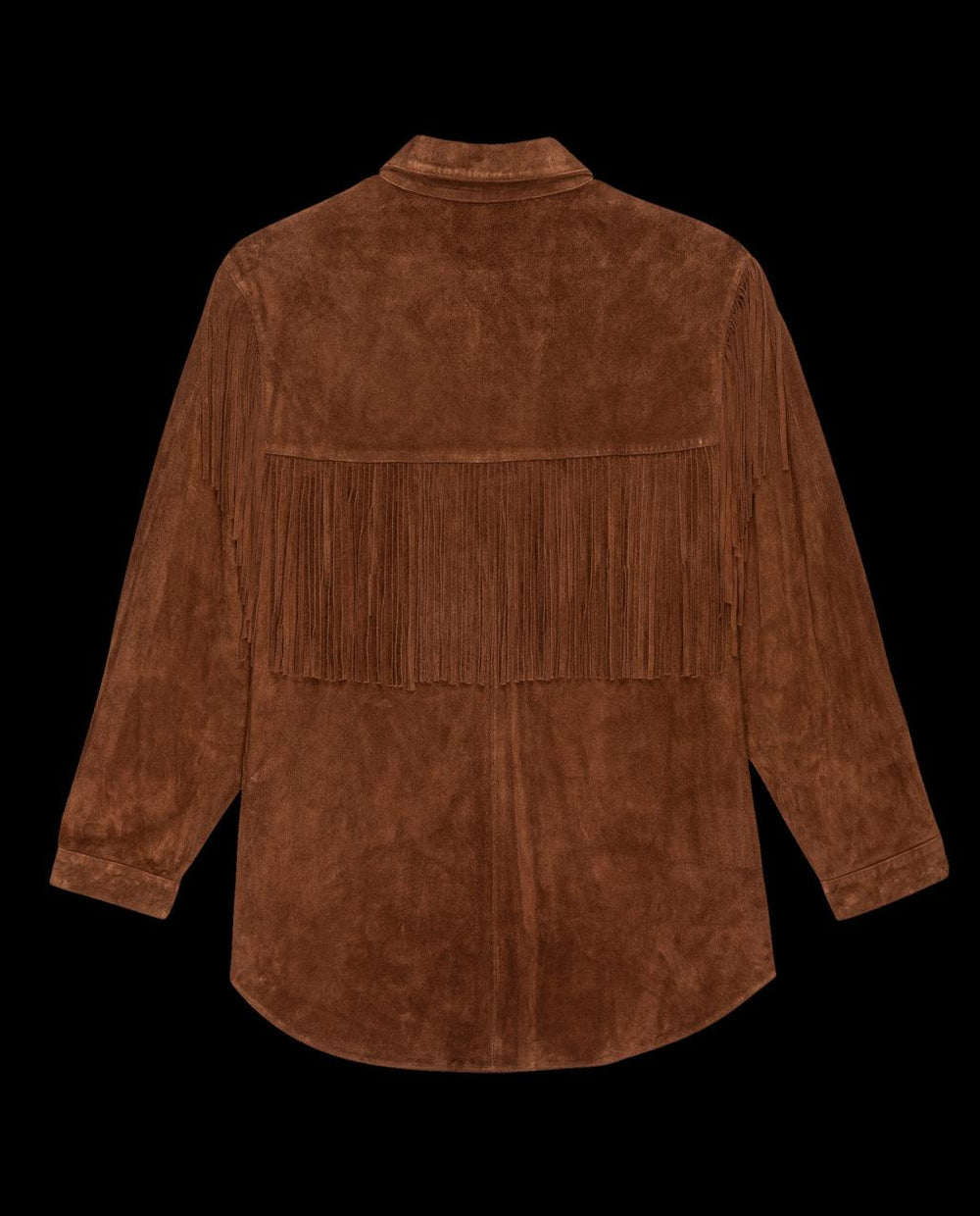 The Great. Jackets & Outerwear | The Suede Fringe Shirt Jacket. Cognac - Women