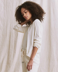 The Great. Long Sleeve Tees | The Long Sleeve Crop Tee. Washed White - Women