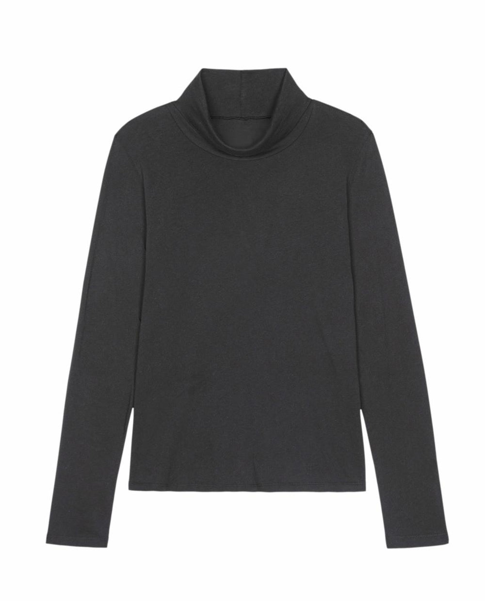 The Great. Long Sleeve Tees | The Turtleneck. Almost Black - Women