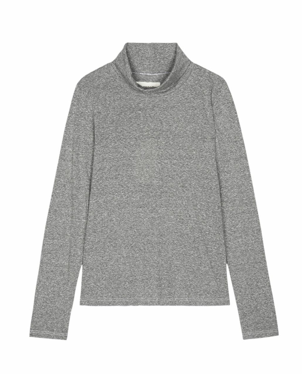The Great. Long Sleeve Tees | The Turtleneck. Heather Grey - Women