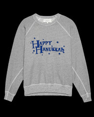 The Great. Novelty Tees & Sweats | The College Sweatshirt. Graphic Varsity Grey With Hannukah Graphic - Women