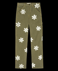 The Great. Pants | The Carpenter Pant With Daisy Stamp. Army - Women