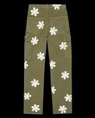 The Great. Pants | The Carpenter Pant With Daisy Stamp. Army - Women