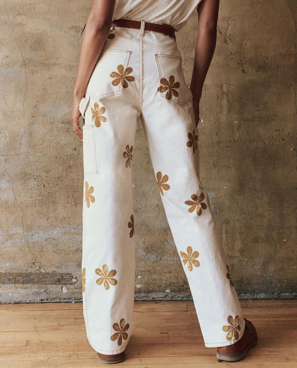 The Great. Pants | The Carpenter Pant With Daisy Stamp. Natural - Women