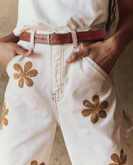 The Great. Pants | The Carpenter Pant With Daisy Stamp. Natural - Women