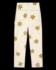 The Great. Pants | The Carpenter Pant With Daisy Stamp. Natural - Women