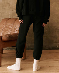 The Great. Pants | The Fleece Stadium Sweatpant. Almost Black - Women
