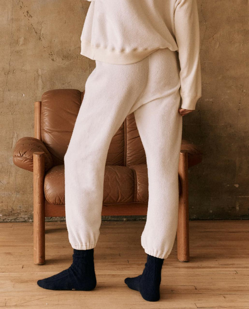 The Great. Pants | The Fleece Stadium Sweatpant. Washed White - Women