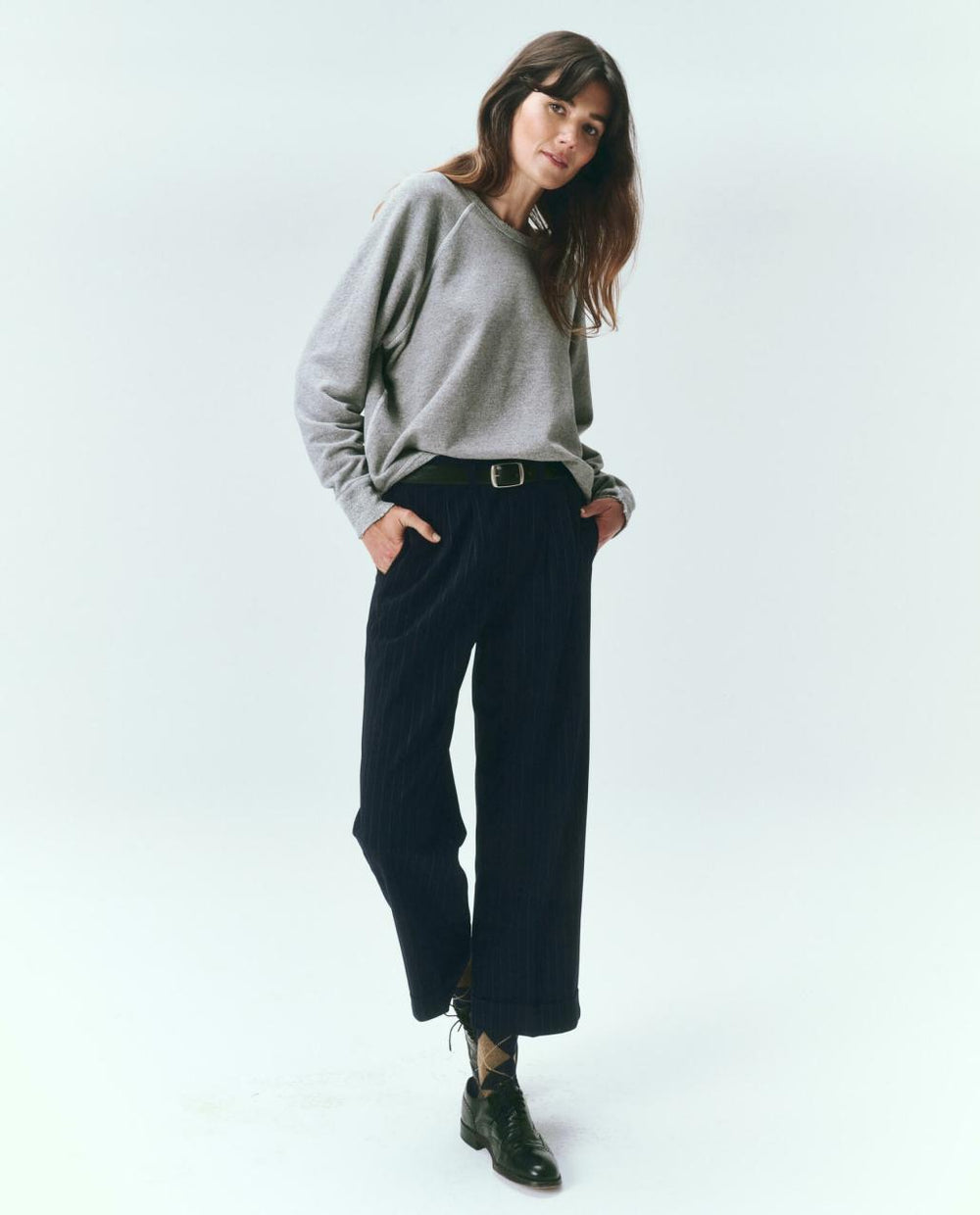 The Great. Pants | The Tradesman Pant. Navy Pin Stripe - Women