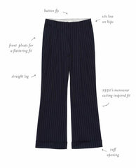 The Great. Pants | The Tradesman Pant. Navy Pin Stripe - Women