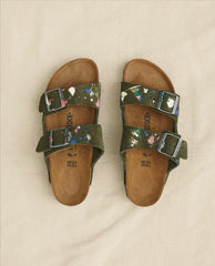 The Great. Shoes | Arizona Thyme Birkenstock With Paint. Thyme With Bright Multi Paint - Women