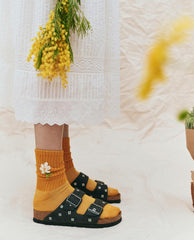 The Great. Shoes | BIRKENSTOCK Arizona With Hand Painted Tooled Daisy. Black Oiled Lea - Women
