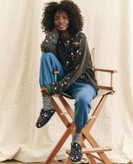 The Great. Shoes | Boston Midnight Birkenstock With Paint. Midnight Blue With Bright M - Women