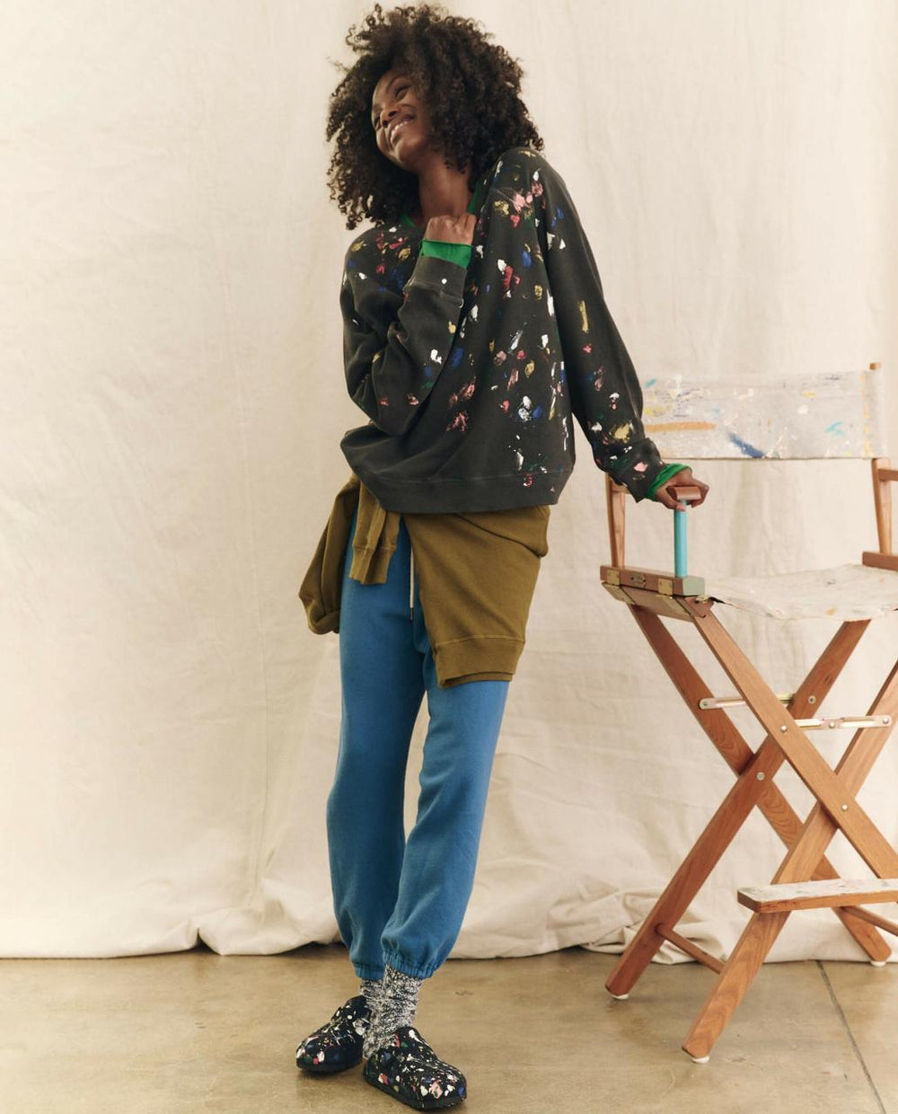 The Great. Shoes | Boston Midnight Birkenstock With Paint. Midnight Blue With Bright M - Women