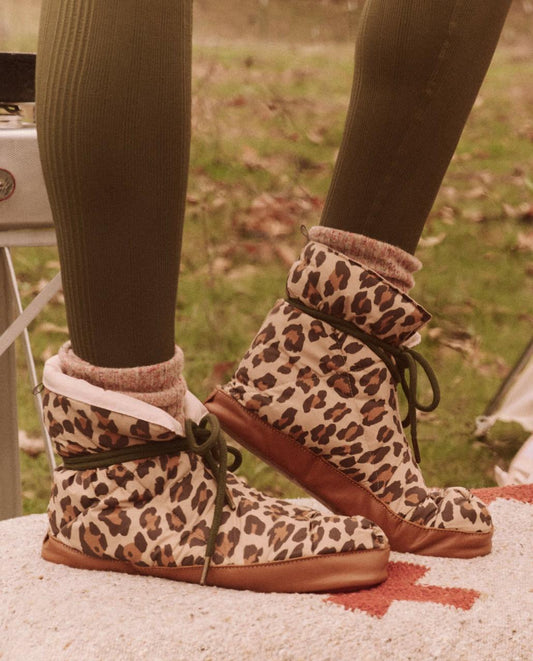 The Great. Shoes | The Down Quilted Puffer Slipper. Snow Leopard - Women