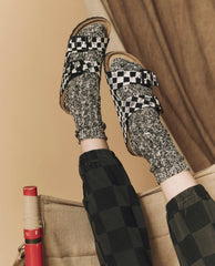 The Great. Shoes | The Hand Stamped BIRKENSTOCK Arizona. Black With Cream Check - Women