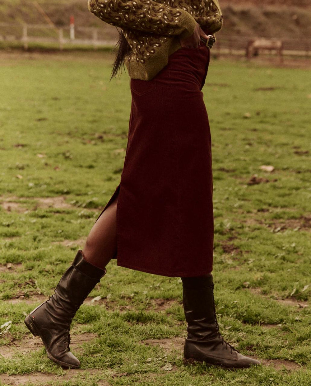 The Great. Skirts & Shorts | The Column Skirt. Cord Cinnabar - Women