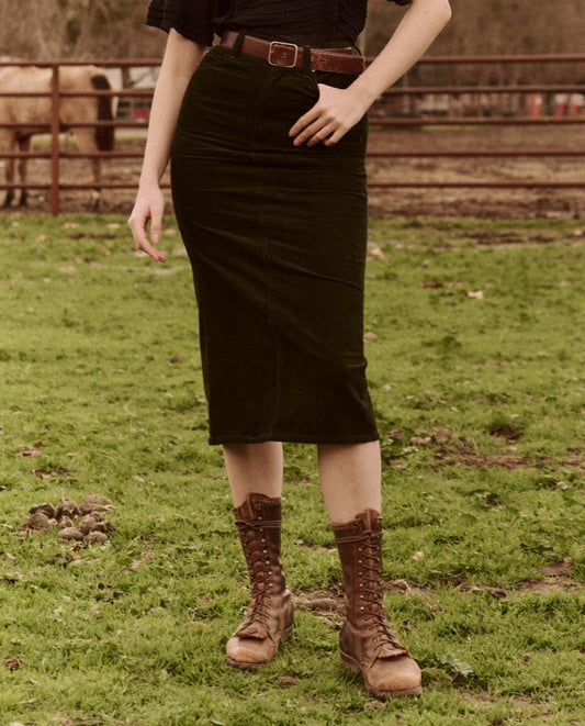 The Great. Skirts & Shorts | The Column Skirt. Cord Woodland Green - Women
