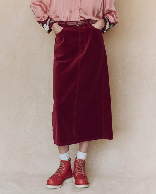 The Great. Skirts & Shorts | The Velvet Column Skirt. Bordeaux - Women