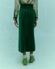 The Great. Skirts & Shorts | The Velvet Column Skirt. Emerald - Women