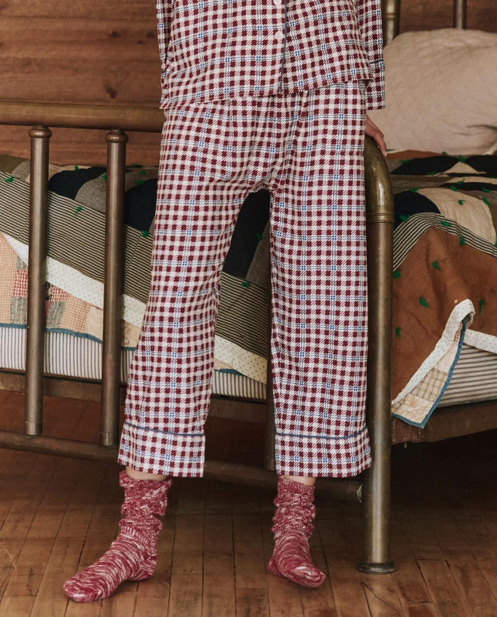 The Great. Sleep Bottoms | The Pajama Pant. Bordeaux Plaid - Women