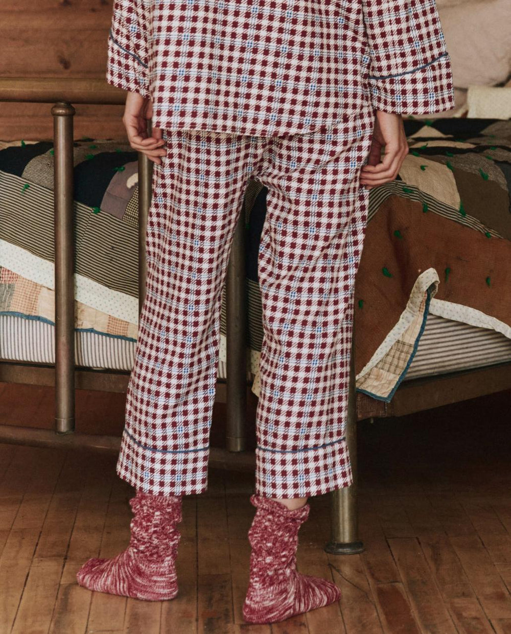 The Great. Sleep Bottoms | The Pajama Pant. Bordeaux Plaid - Women