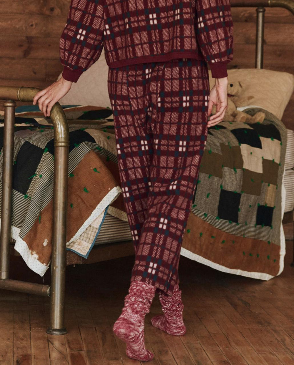 The Great. Sleep Bottoms | The Plush Fleece Pajama Pant. Fireside Plaid - Women
