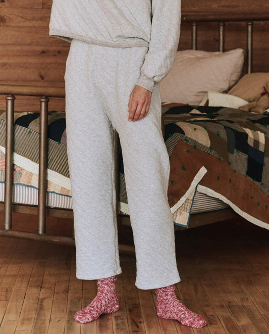 The Great. Sleep Bottoms | The Quilted Pajama Pant. Heather Grey - Women