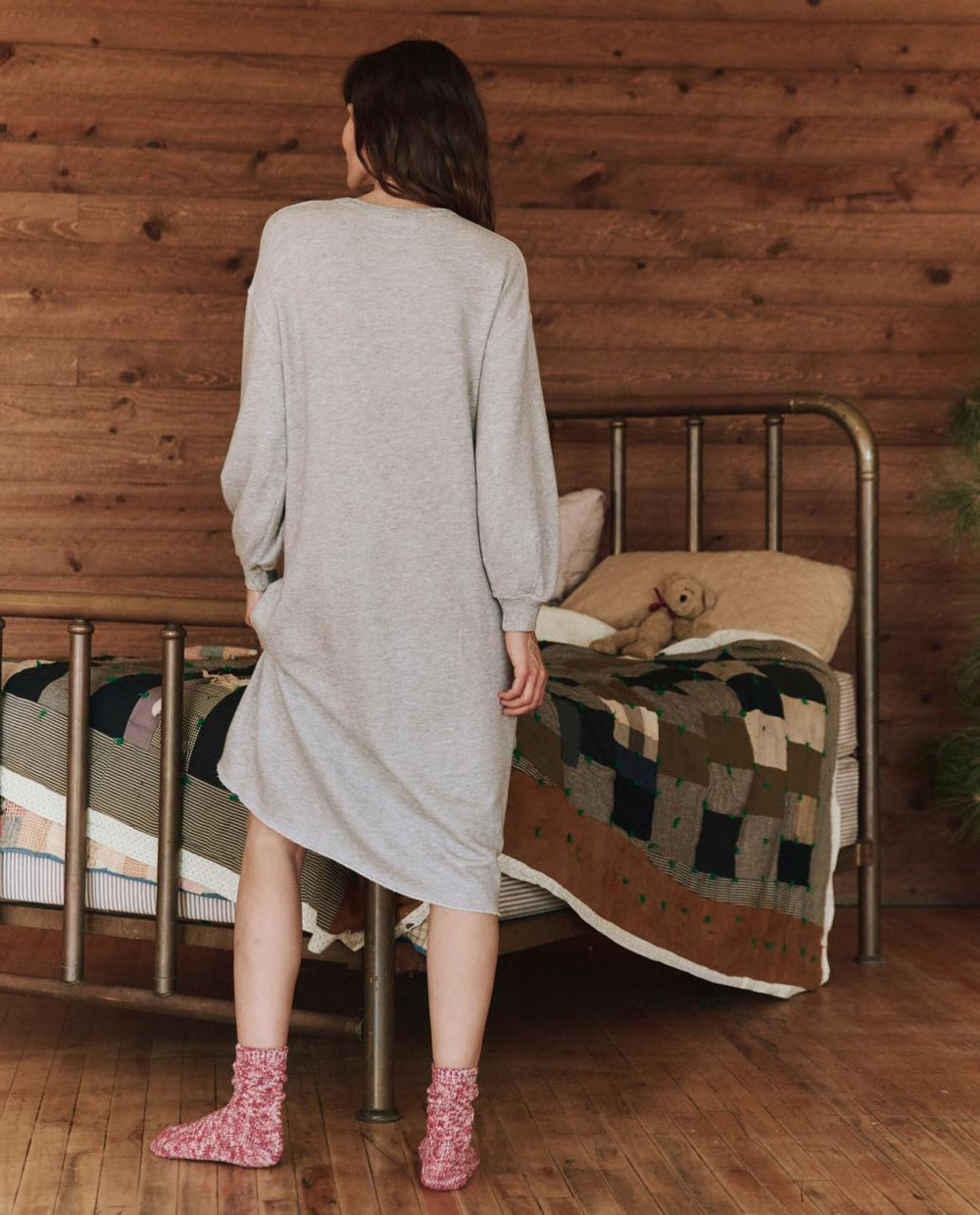 The Great. Sleep Dresses | The Sweatshirt Dress. Light Heather Grey - Women