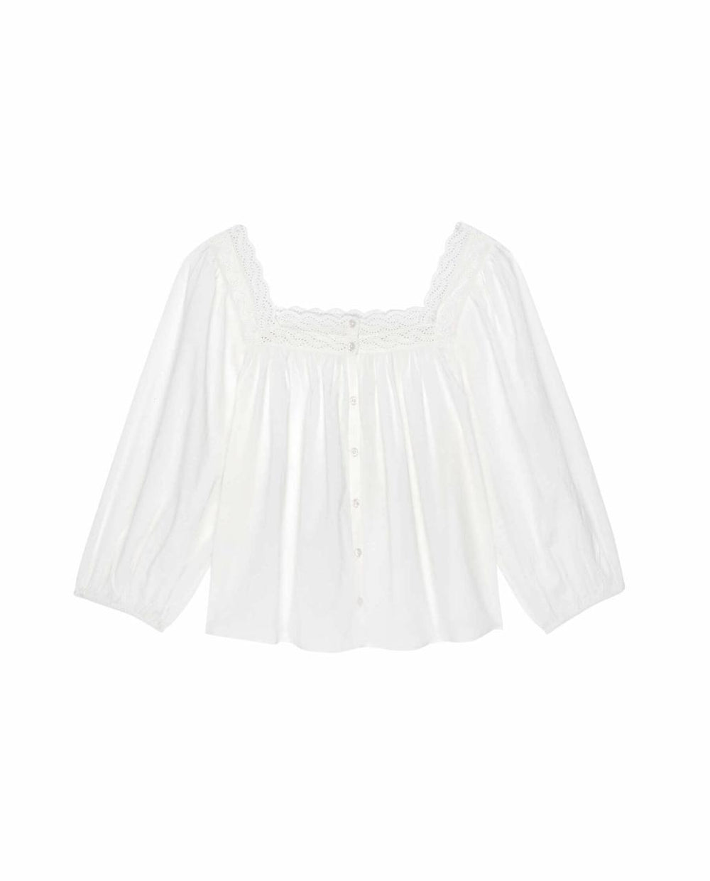The Great. Sleep Tops | The Eyelet Button Sleep Top. True White - Women