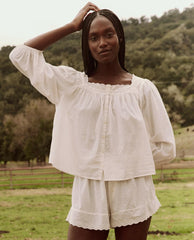 The Great. Sleep Tops | The Eyelet Button Sleep Top. True White - Women
