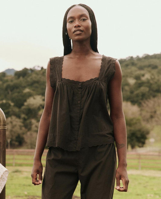 The Great. Sleep Tops | The Eyelet Tank. Black - Women