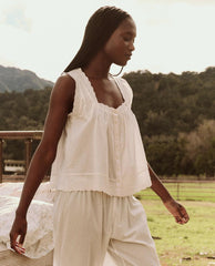 The Great. Sleep Tops | The Eyelet Tank. True White - Women