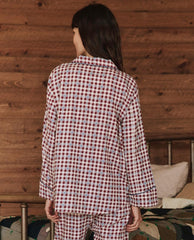The Great. Sleep Tops | The Pajama Shirt. Bordeaux Plaid - Women